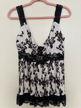 PACO RABANNE White Floral Lace-Trim Sleeveless Top